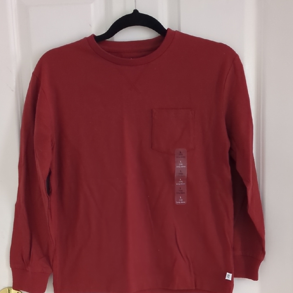 Classic Red Kids Long Sleeve Shirt